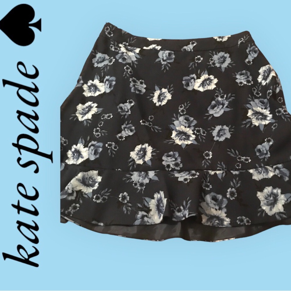 🆕NWOT Kate Spade ♠️ Blue Floral Flounce Mini Skirt